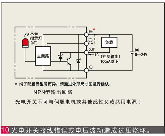 电动滑台感应开关接线错误或过压烧坏